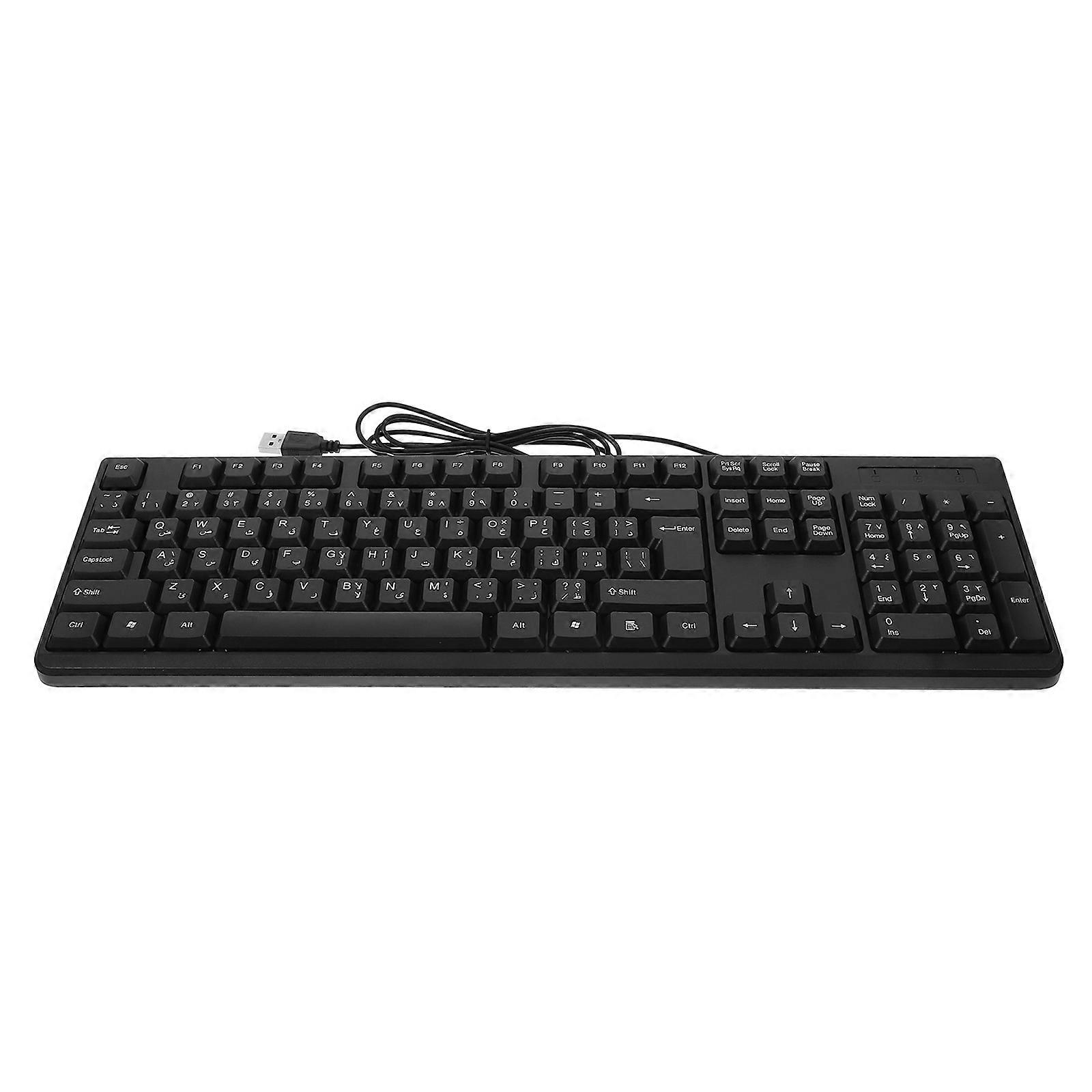 Usb Wired Gaming Keyboard Fast Response No Lag Durable Design For Laptop Desktop Computer Office Work Black 1Set