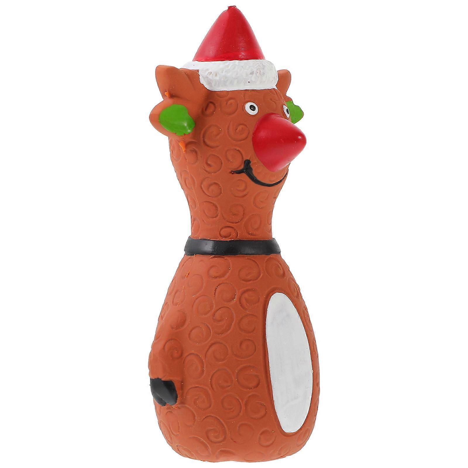 Christmas Latex Dog Toy Interactive Chew Toy for Dogs 3Pcs Light Brown