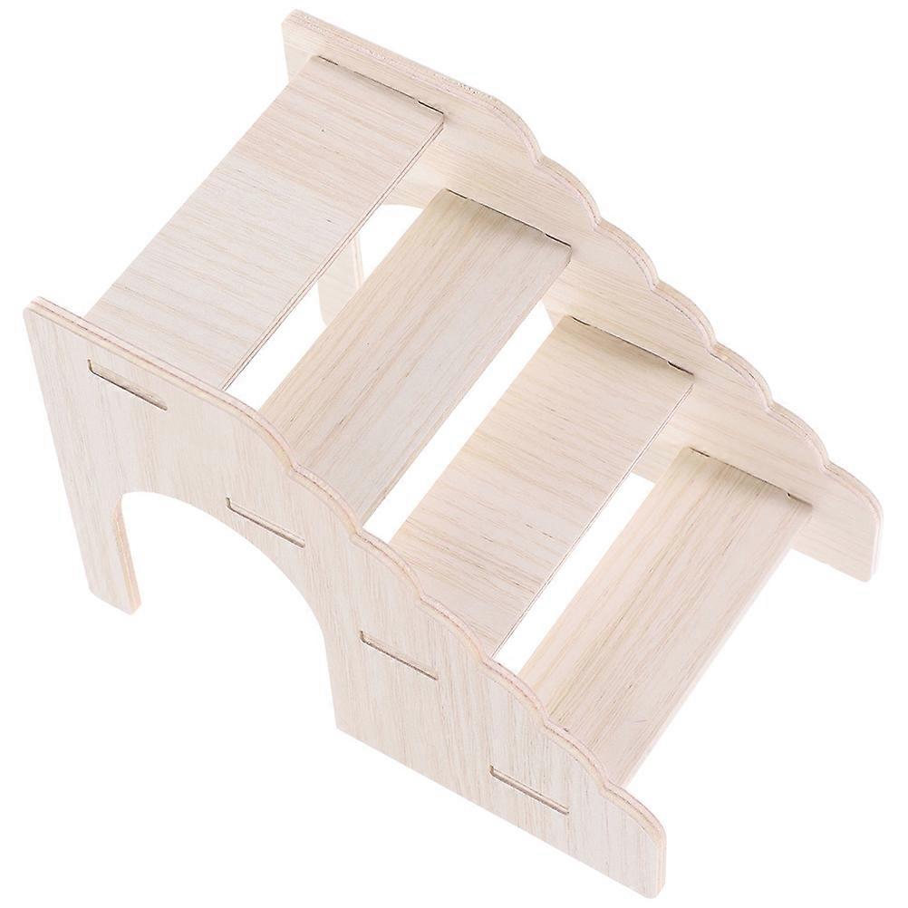 4Pcs Indoor Pet Use Hamster Cage Platform Exercise Ladder For Small Animals Durable Wooden Design