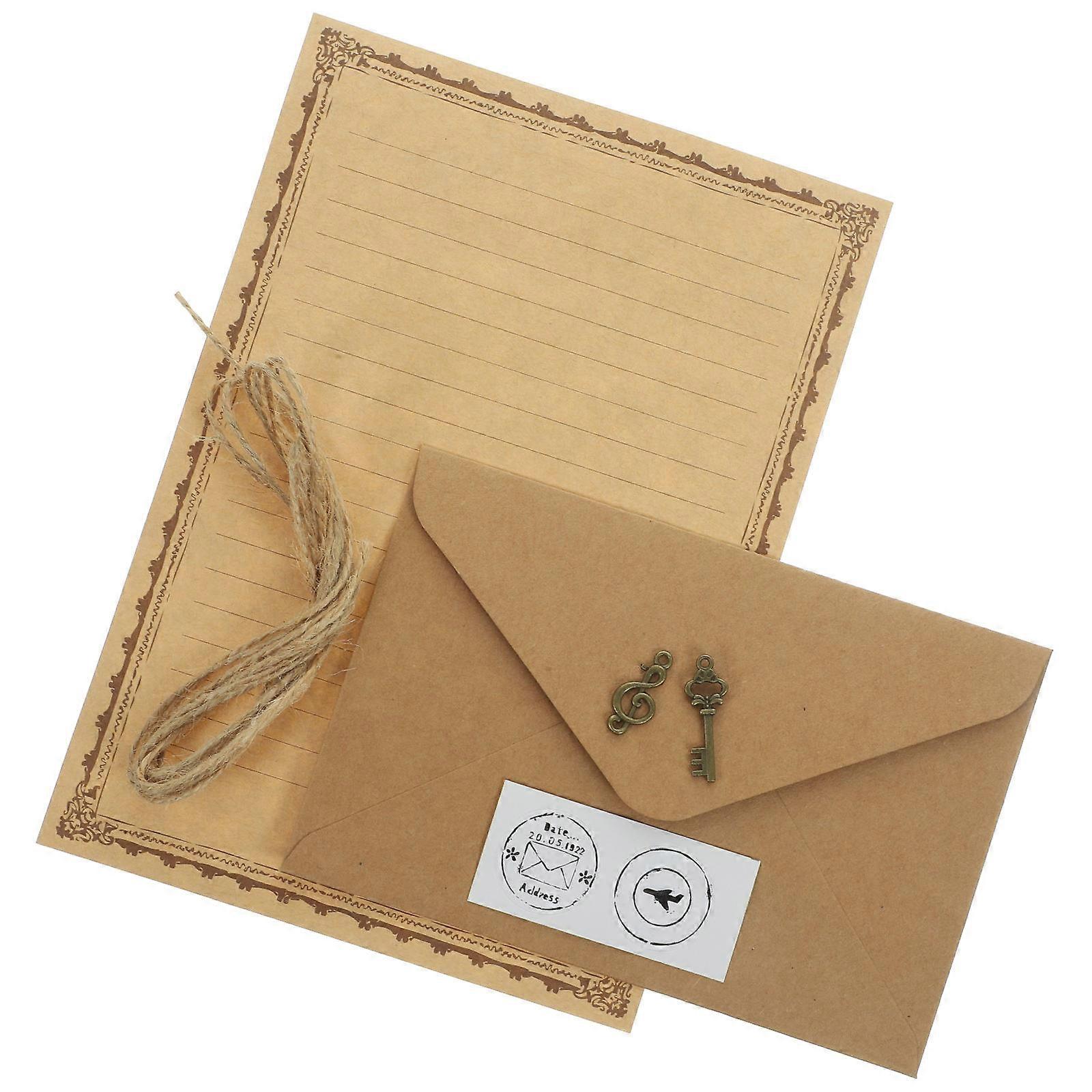 Letter Paper Envelope Kit Retro Stationery Papers for Writing 4Sets