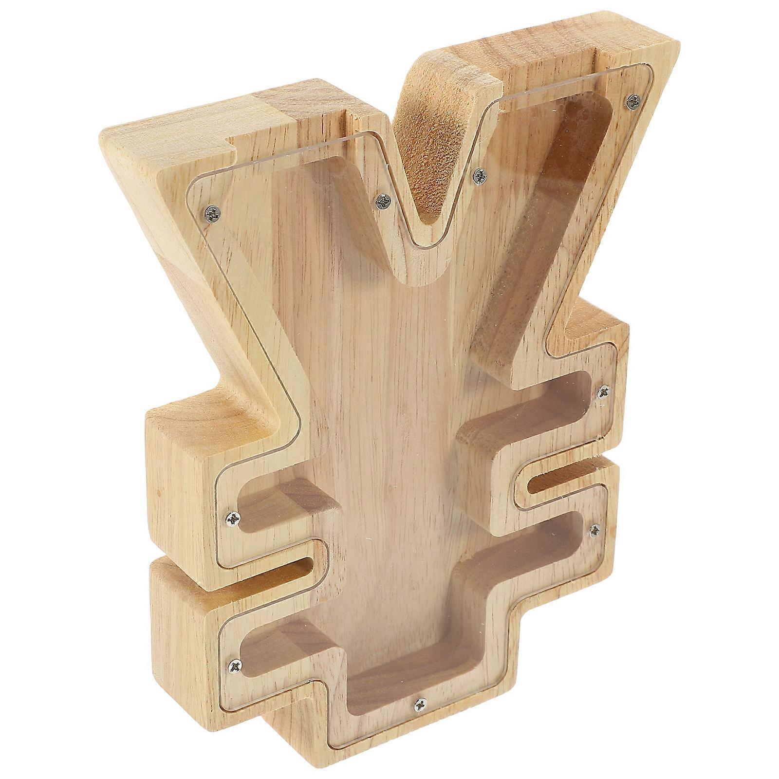 Wood Money Saving Box Coin Storage Home Use 18x15x2.7cm Animal Shape 1Pack