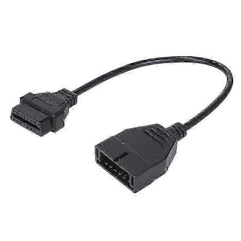 OBD2 Connector Adapter: 12 Pin to OBD2 16 Pin Cable for Auto Scanner