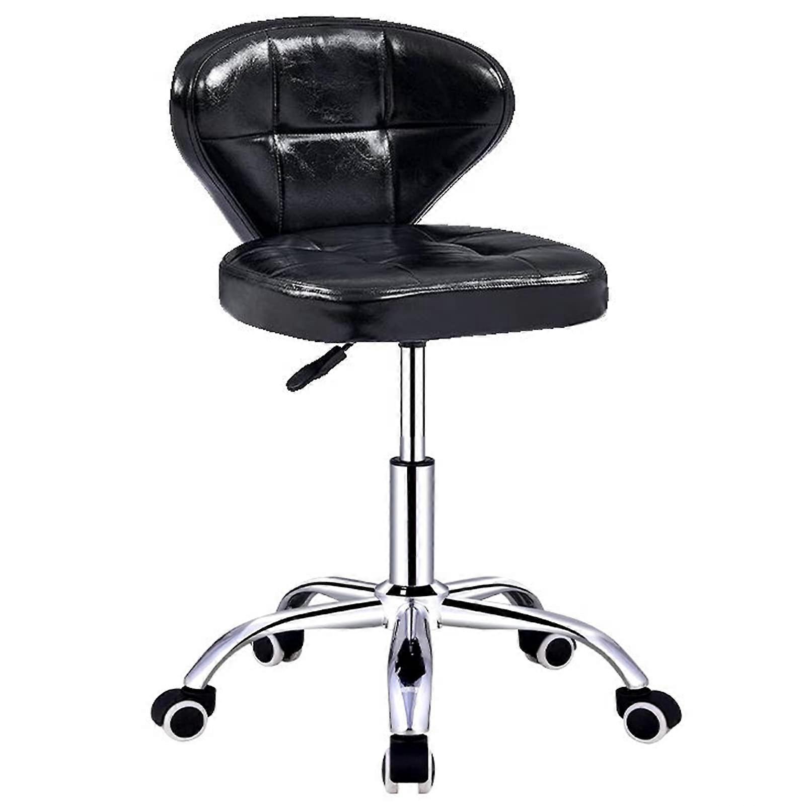 Modern Swivel Bar Chair With Backrest And Wheels, Height Adjustable 44.557.5 cm, Kitchen Dining Office Work Bar Stool