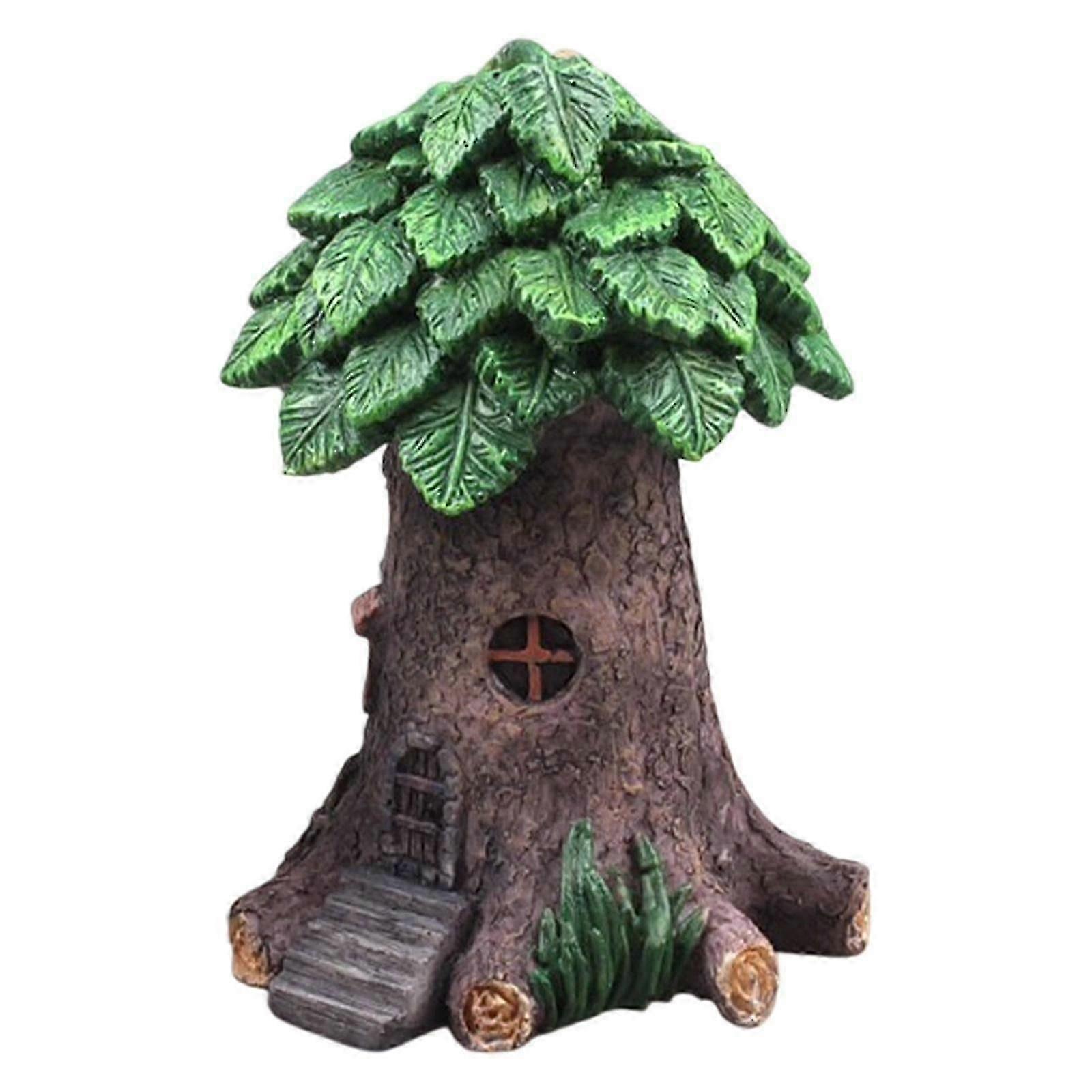 Tree House Statue Creative Decorative Figurine for Terrace Balcony Courtyard Light Color