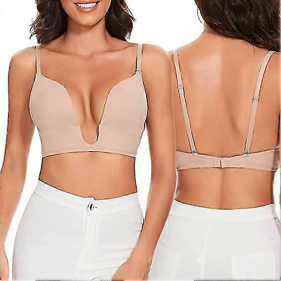 Soutien-gorge bas du dos pour femmes Plongée en forme de U coupe basse Soutien-gorge pushfree push up soutien-gorge convertible multivoie