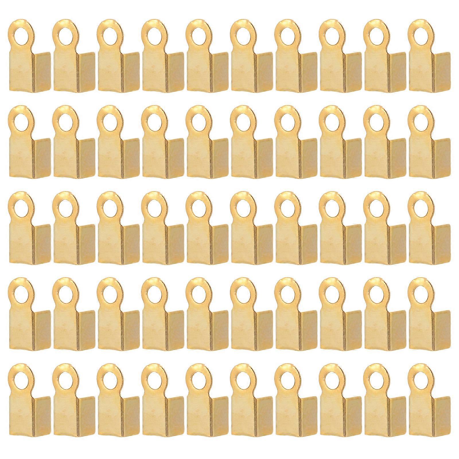 Cord Crimp 500Pcs Jewelry Making Accessories Smooth Surface Rectangular for DIY Enthusiasts and Makers