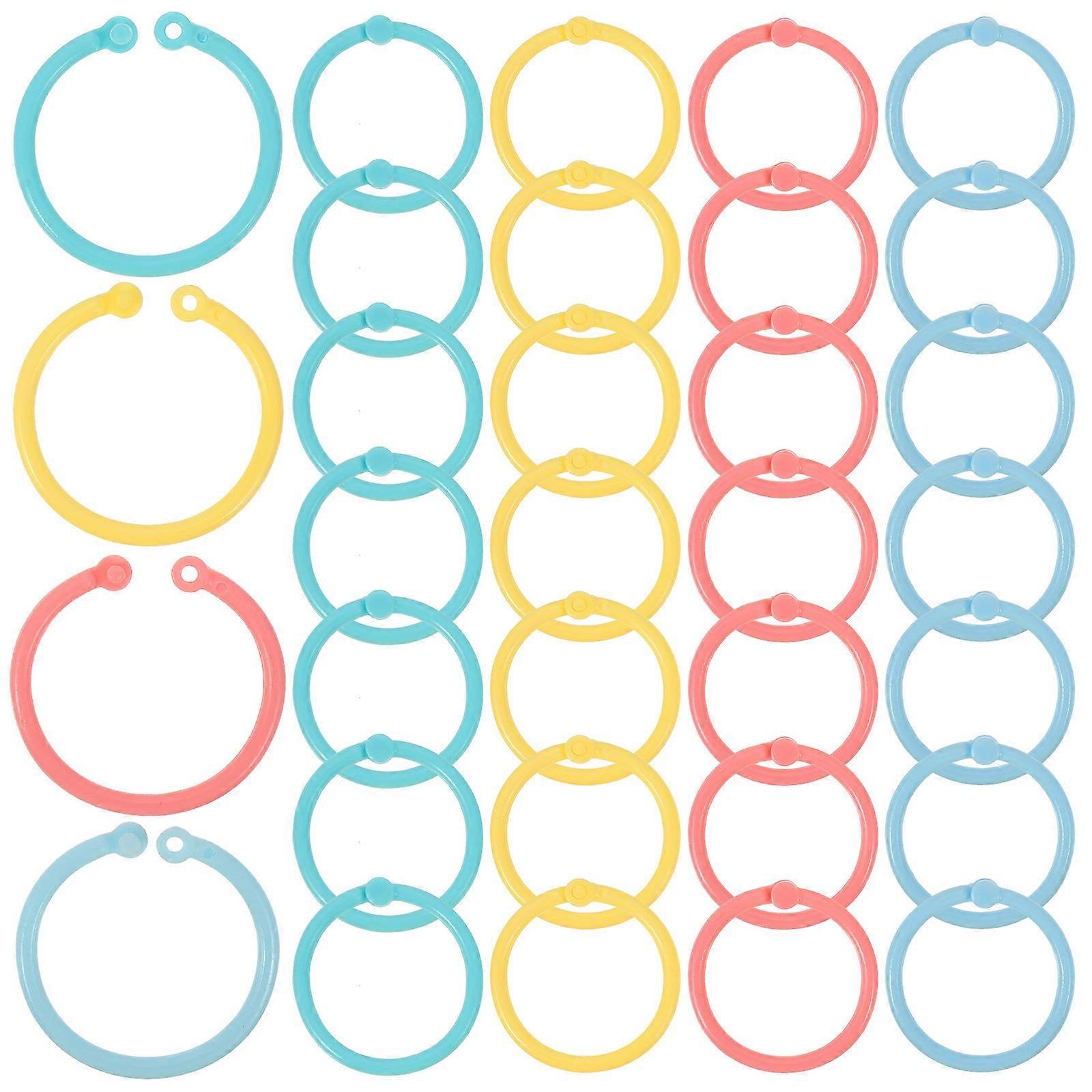 Loose Leaf Binder Rings Plastic Single Rings for Decor 320Pcs Assorted Color