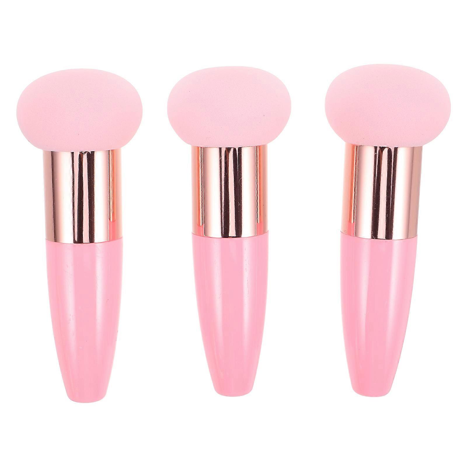 Pink Mushroom Head Sponge Makeup Applicator for Makeup 6Pcs with Handle