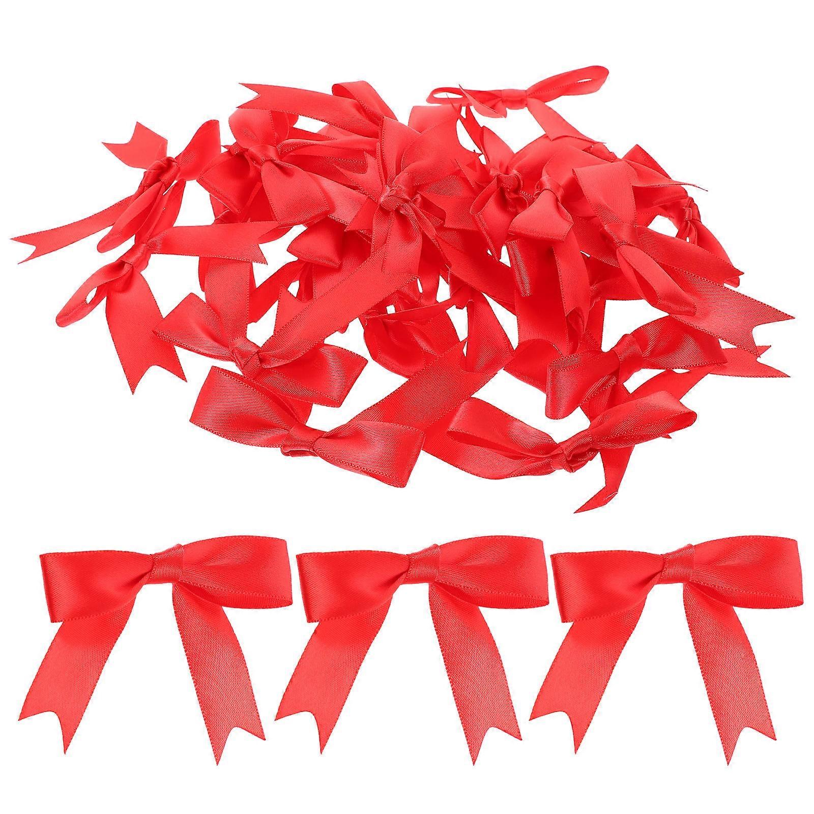 Small Red Bows Craft Bows for Gift Box Wrapping 30Pcs