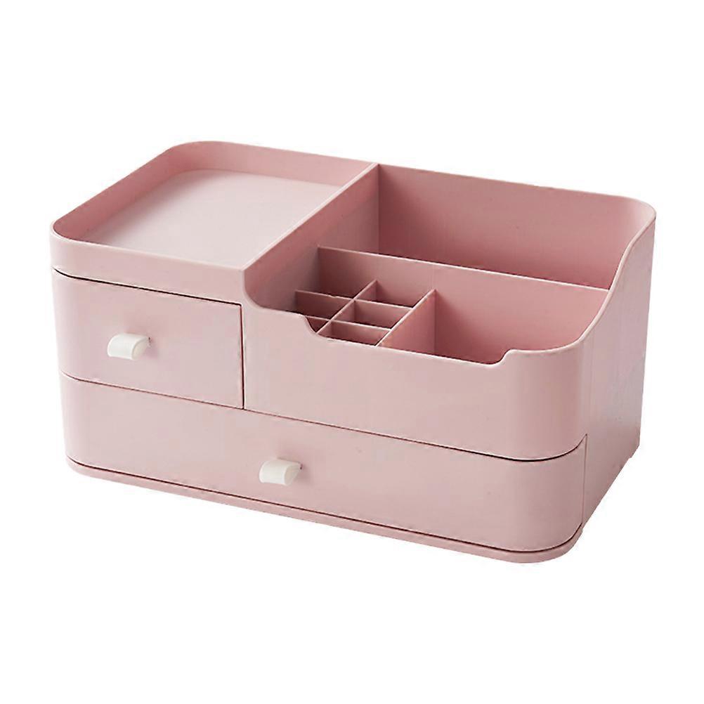 Pink Desktop Storage Box for Cosmetics Sundries Organizer 2Pcs