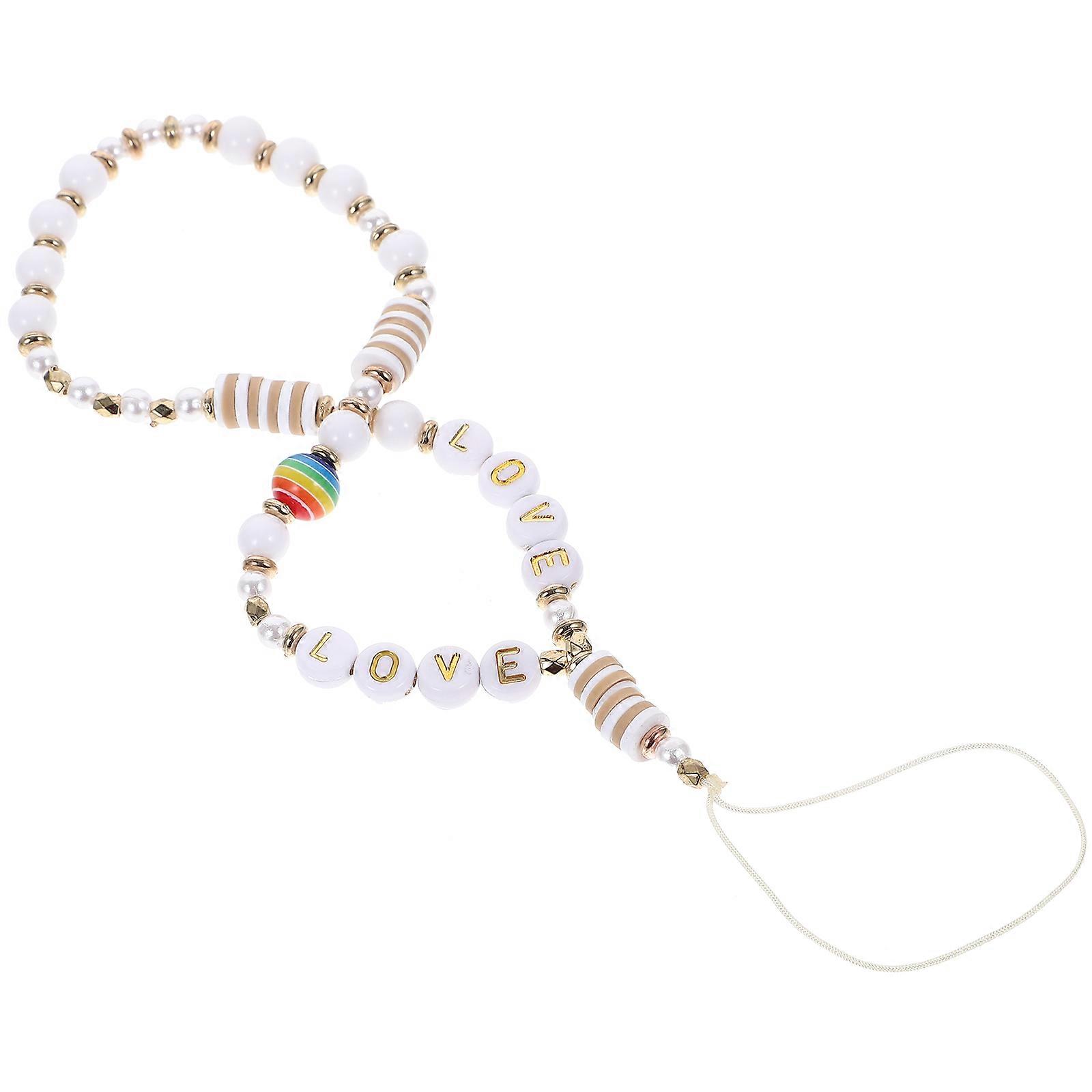 Cellphone Charm Beaded Phone Chain for Decoration Use 5Pcs Pack