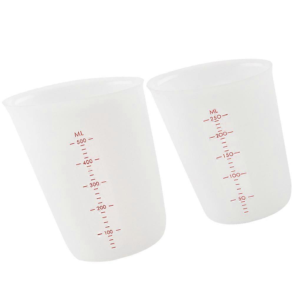 Measuring Scale Silicone Measuring Cup Kitchen Laboratory Precise Dosage Graduated Surface 2Set