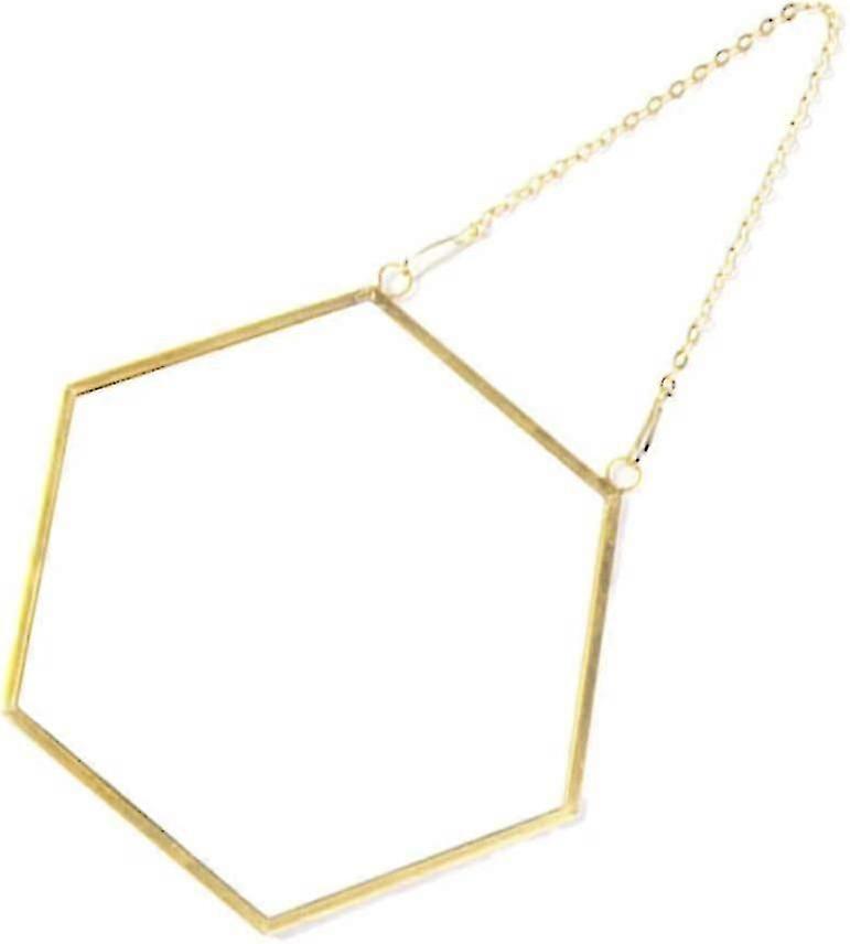 2024 Hexagon Geometric Wall Decor Gold Mirror For Hanging