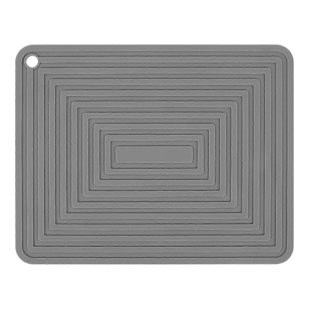 Large Silicone Pot Holder Heat Insulation Kitchen Table Mat(Gray)