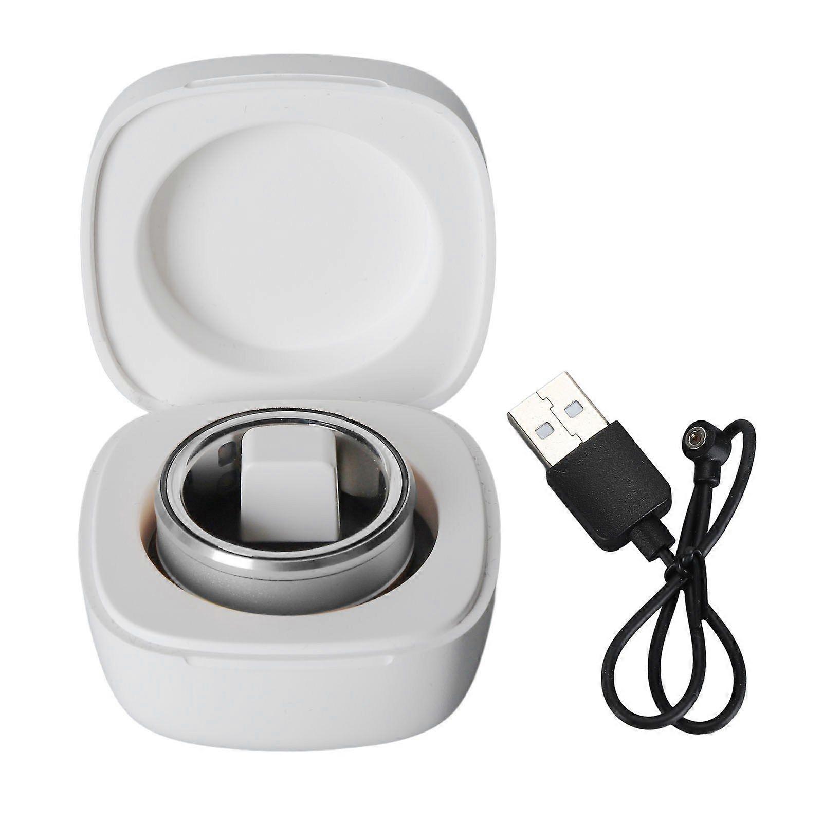 Smart Ring IP68 Waterproof Health Tracker Sleep Monitoring Bluetooth Fitness Ring for Temperature Step Counting Silver 23