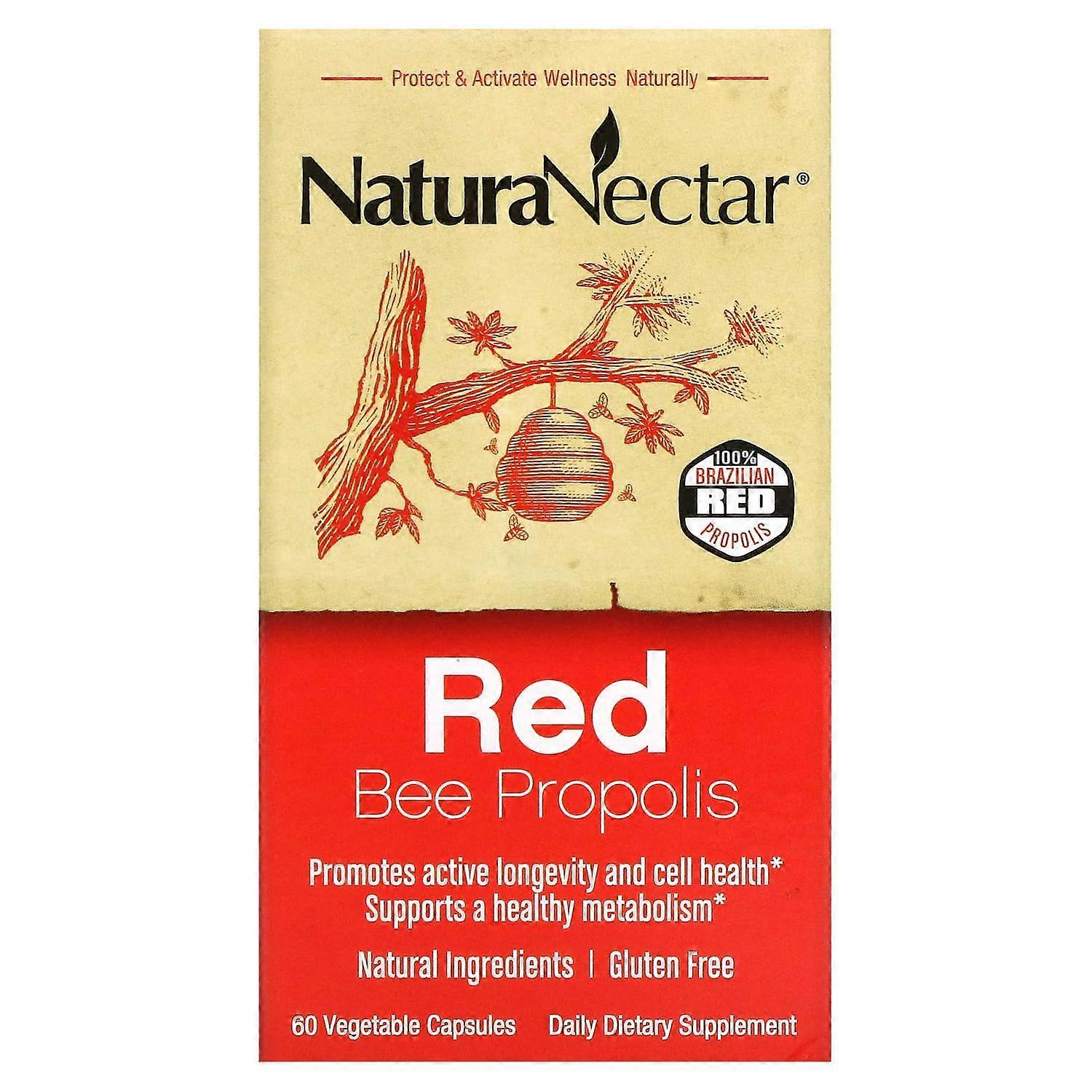 NaturaNectar, Red Bee Propolis, 60 Vegetable Capsules