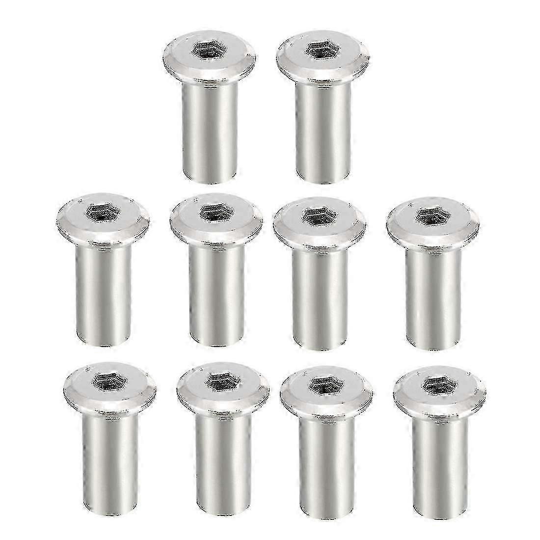 M8x20mm Hex Socket Insert Sleeve Nut for Furniture Assembly, 10pcs Screw Post