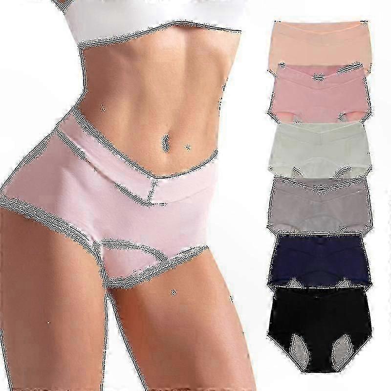 6-Pack Reusable Cotton Underwear for Menstrual and Incontinence Support with Leak-Proof Absorbent Layer
