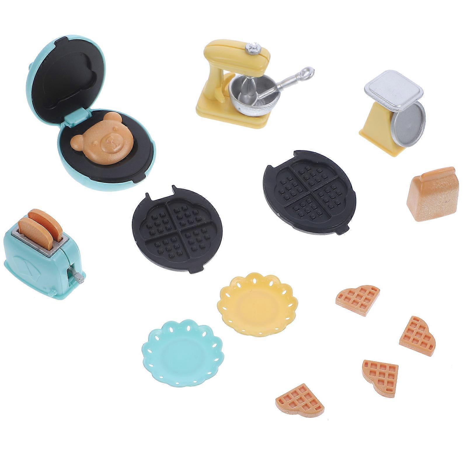 Baking Simulation Mini Toaster Model Doll House Accessory 1 Set Kitchen Theme Miniature Prop