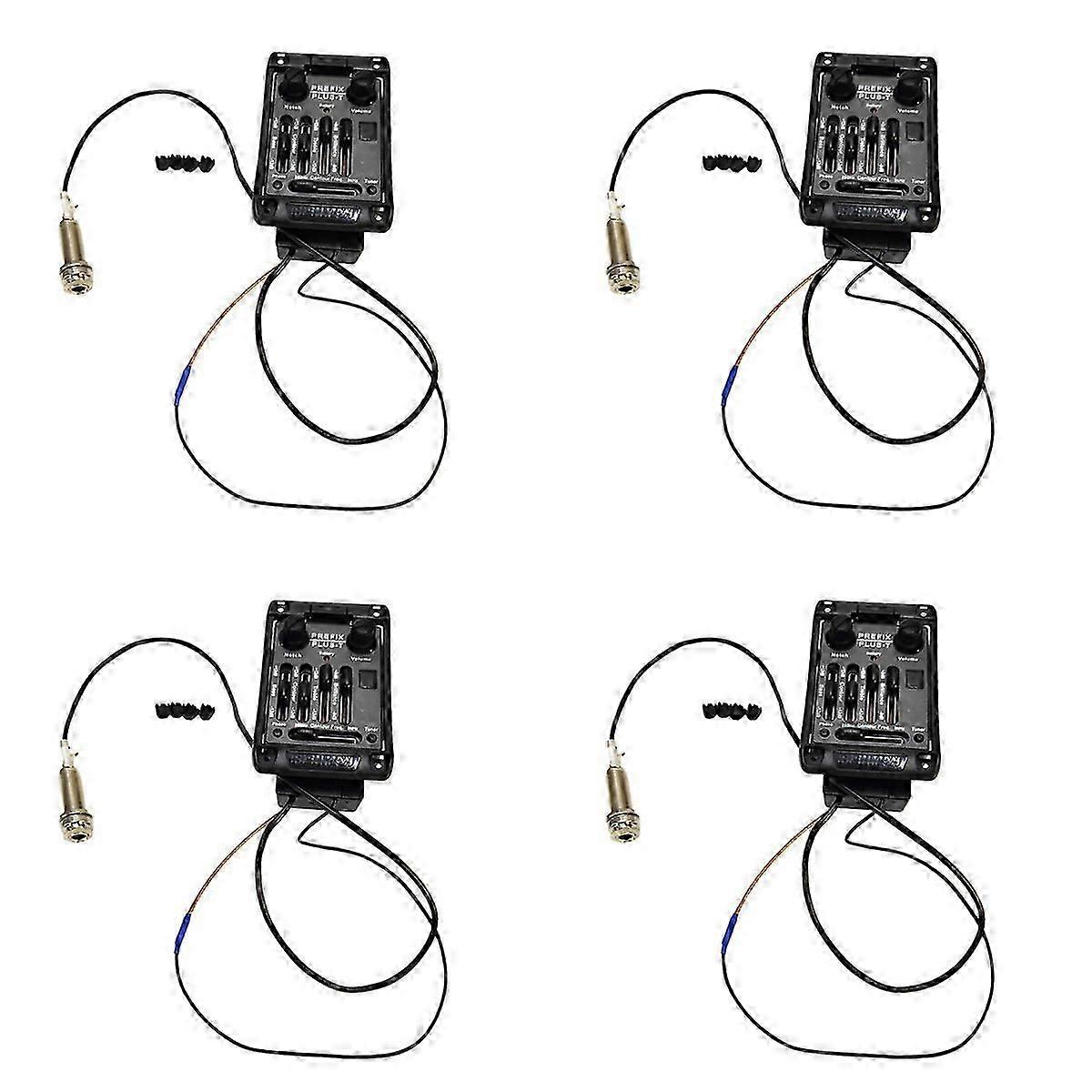 4X Guitar Pickups Prefix Plus-T Onboard Preamp Matrix Acoustic Pickup EQ Equalizer with Tuner Soft P