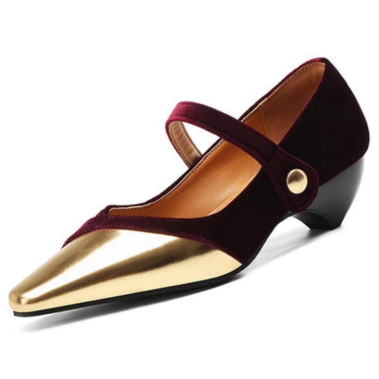 Escarpins à talons aiguilles et bout pointu pour femmes, style décontracté, en daim, cuir, confortables, à enfiler, en métal, pointure 26