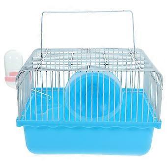Cage de transport pour hamster, cage pour rat, fournitures pour petits animaux, accessoires pour jouets pour hamster, bleu (accessoires aléatoires)