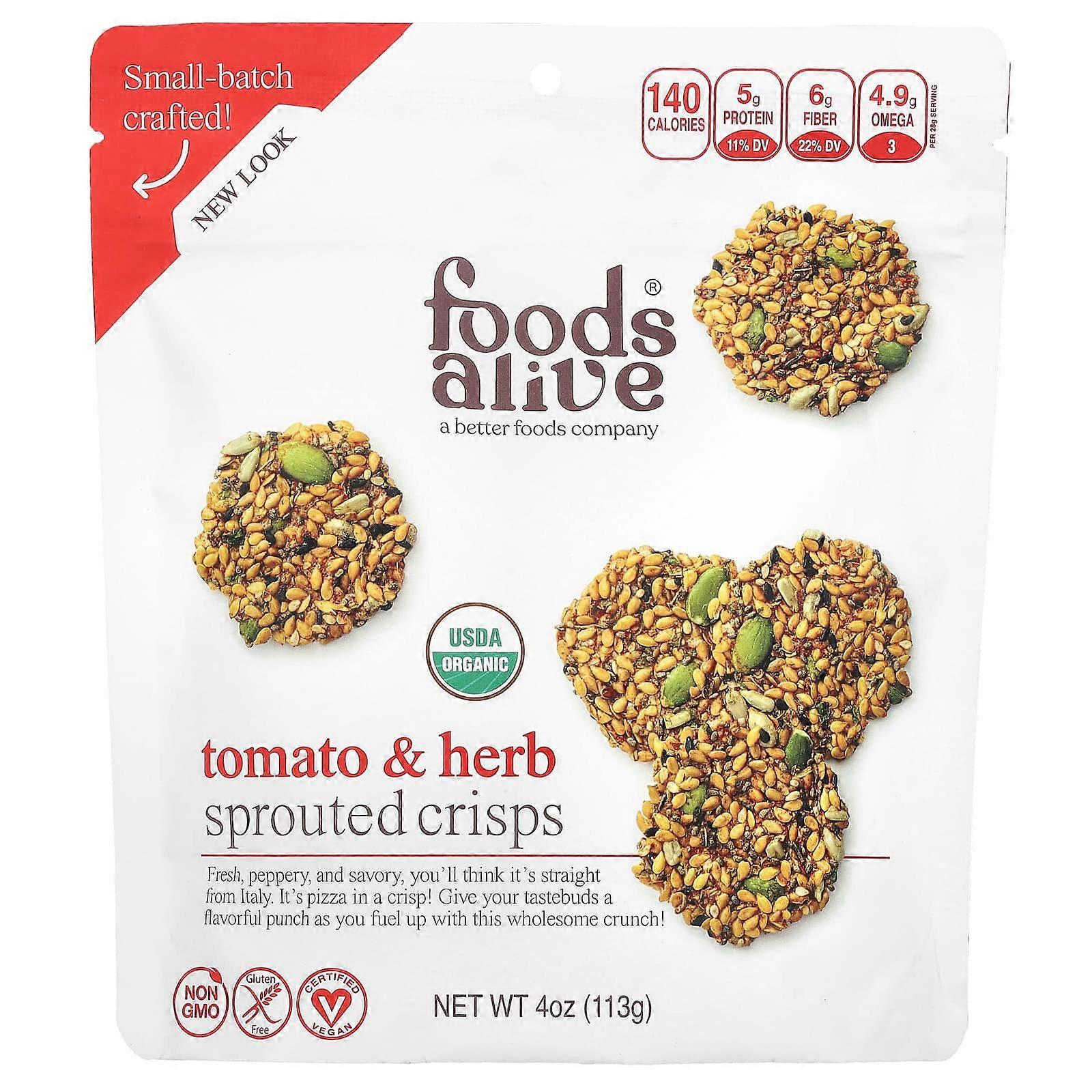 Sprouted Crisps, Tomato & Herb, 4 oz (113 g)