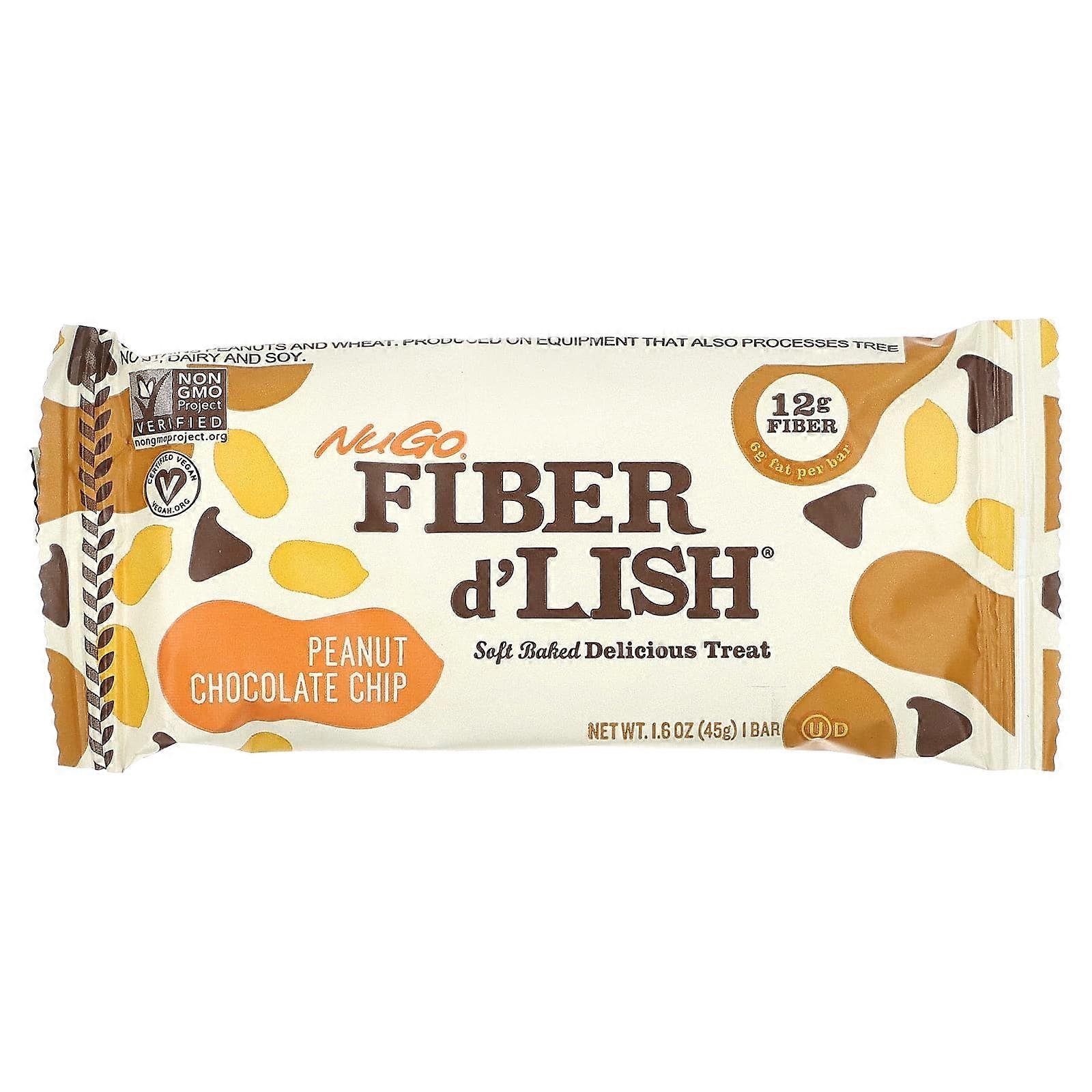 Fiber d'Lish, Peanut Chocolate Chip, 16 Bars 1.6 oz (45 g) Each