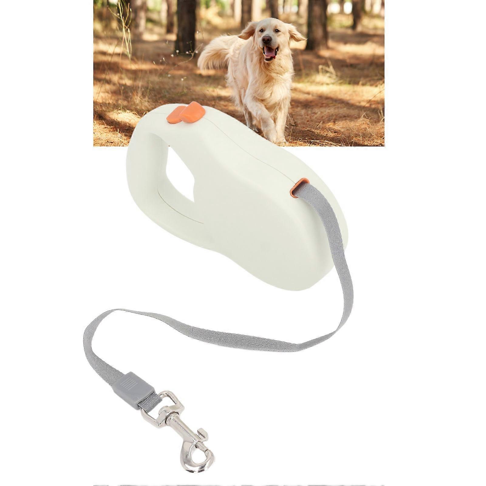 Retractable Dog Leash 9.8ft Adjustable White Plastic Rope