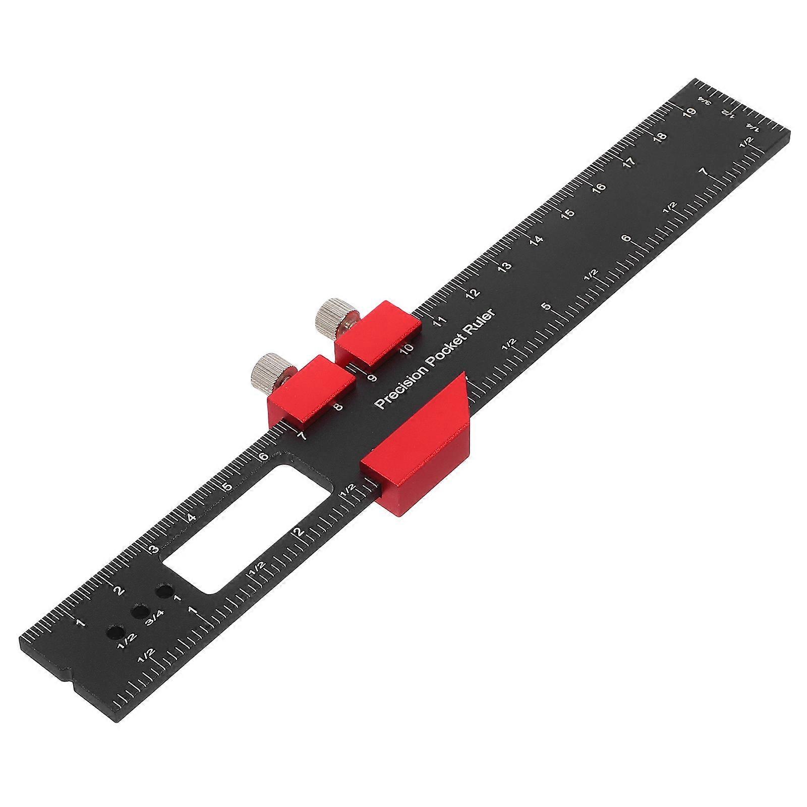 Red Woodworking Ruler for Precise Scribing T-Type Metal Square Ruler