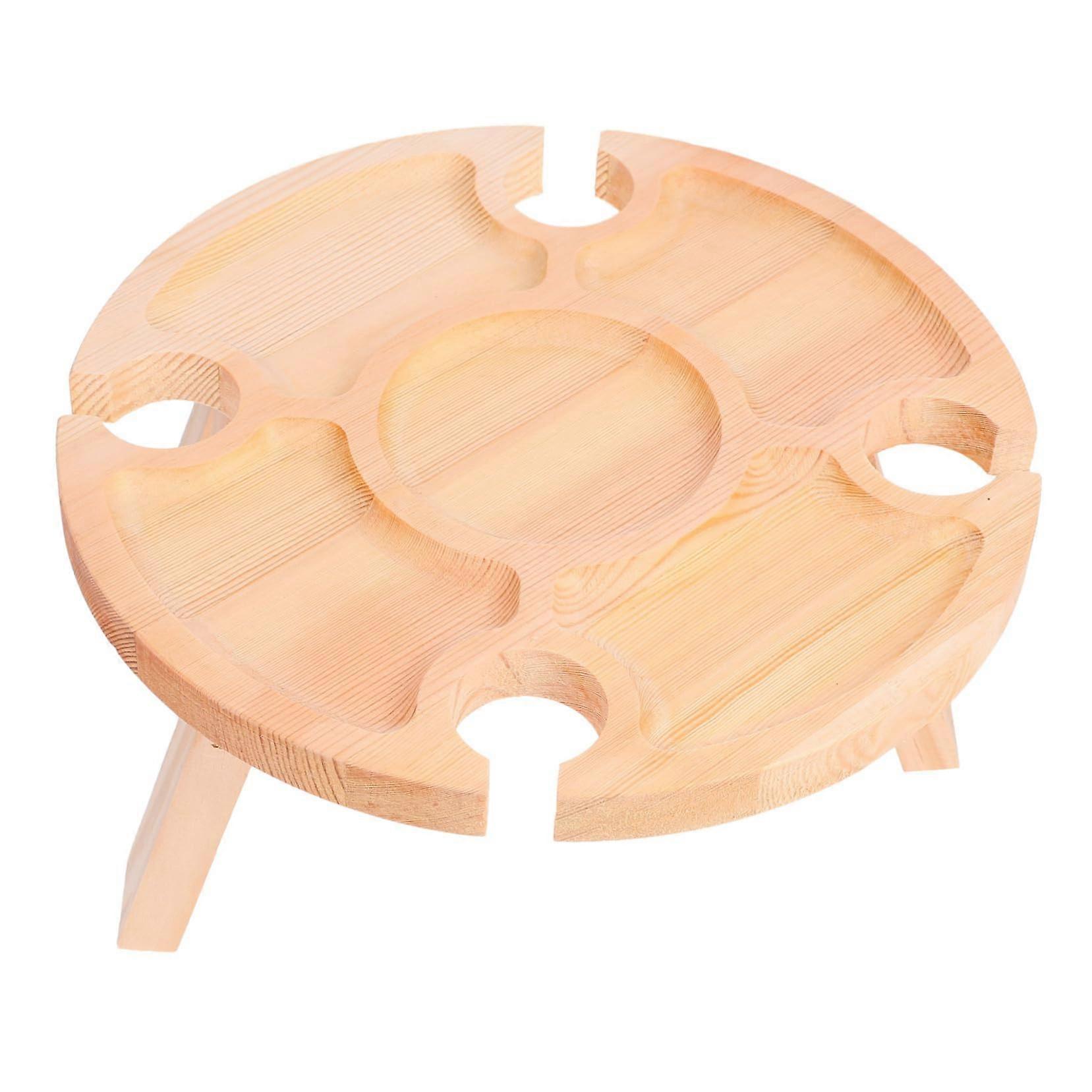 Portable Outdoor Wine Table Round Picnic Desk For Camping And Beach Use Lightweight Snack And Drink Table Small Surface