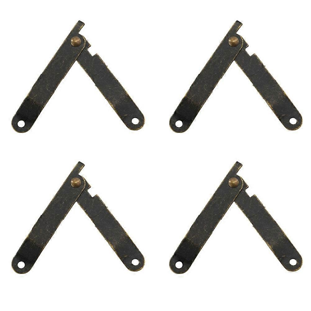 4PCS Antique Support Hinged Gift Box Wooden Box Corner Movable Support Bronze