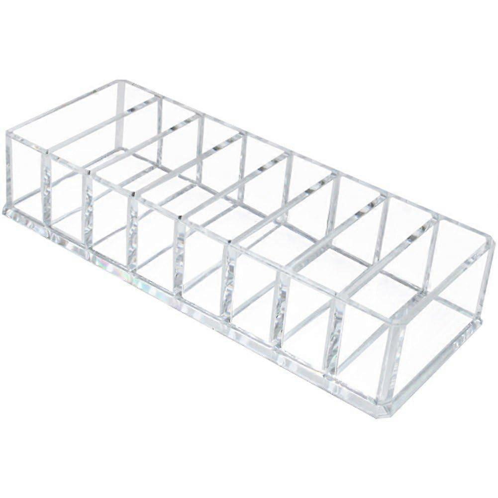 8 Slot Lip Gloss Display Rack Transparent Acrylic Grid Box Nail Polish Holder Tabletop Makeup Display Stand