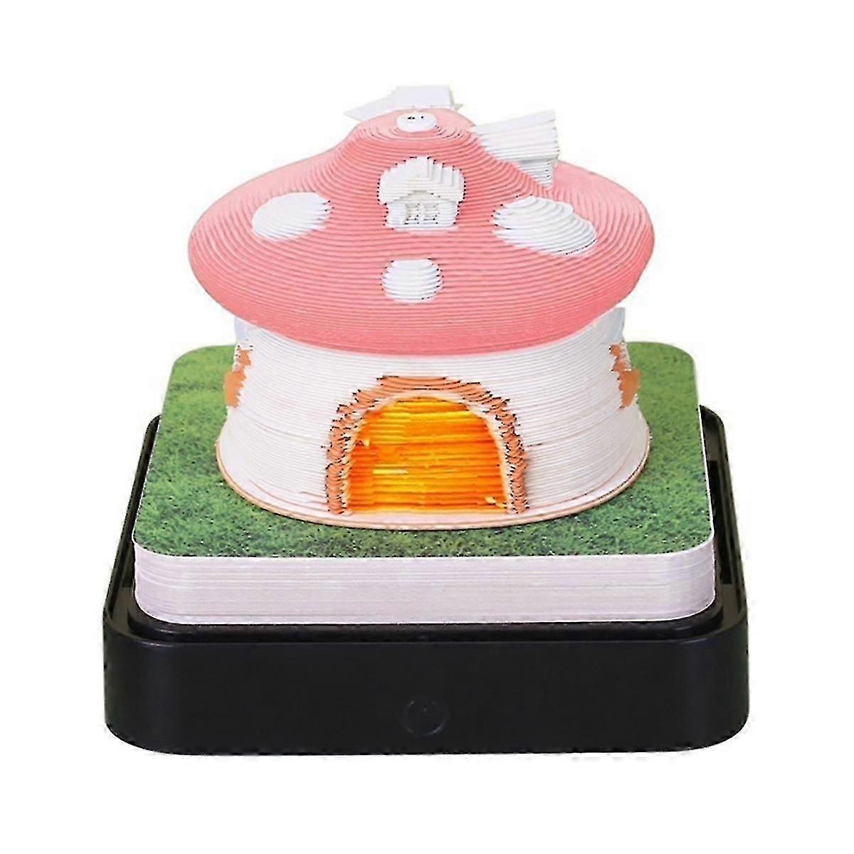 2024 Calendar Memo Pad 3d Paper Art Earth Decoration Desk Calendar Diy Notes Notepad Sculpture Gift Mushroom