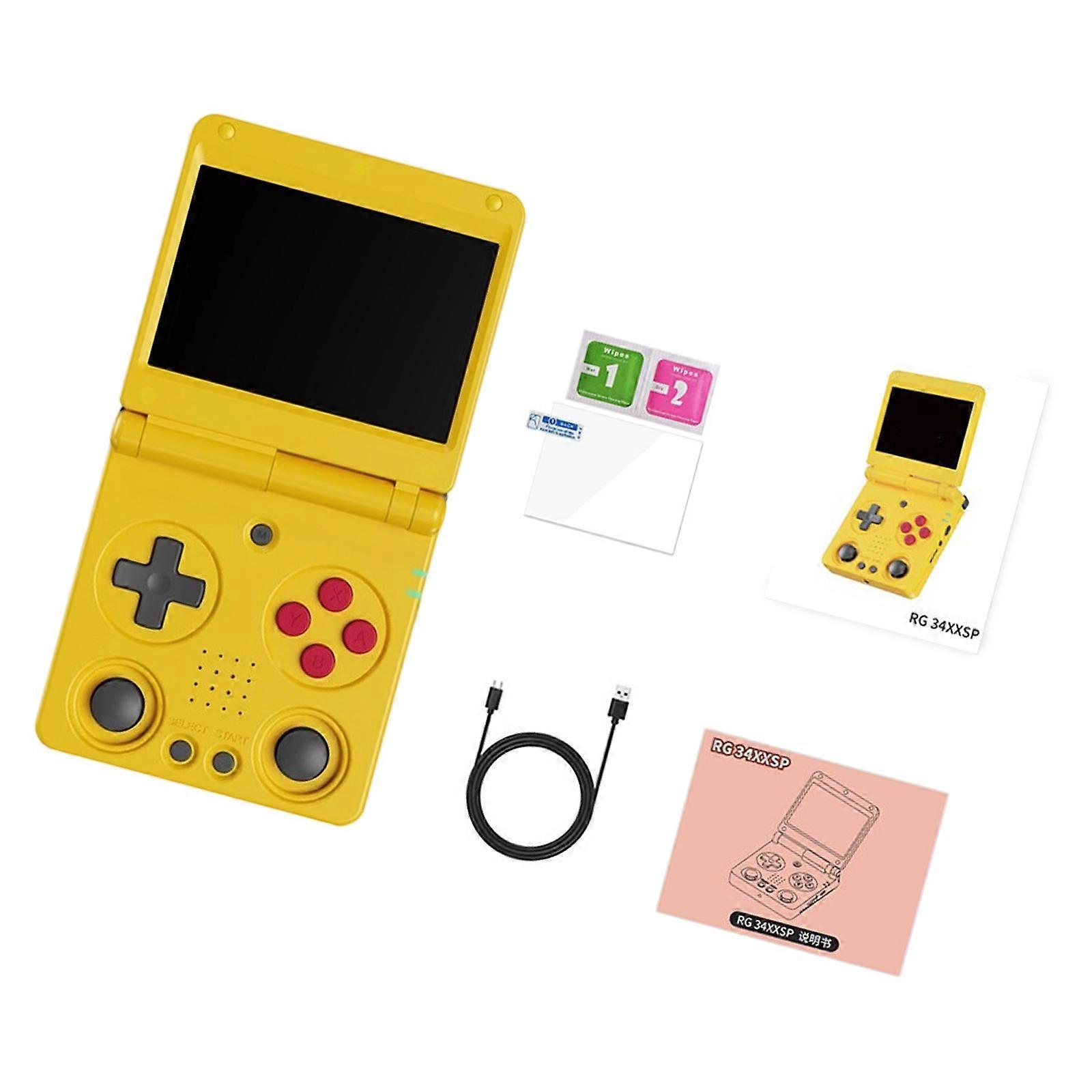 Portable Fliptops Handheld Console 64GB Storage Inspired Game Systems  yellow