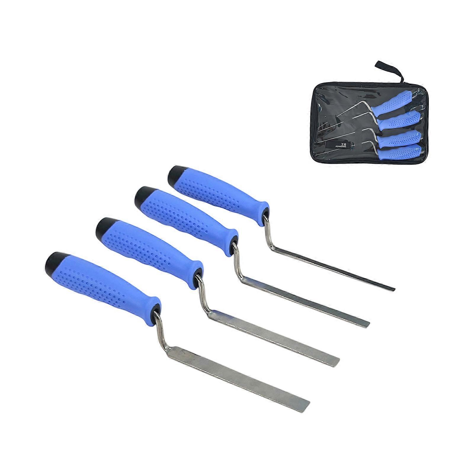 4pcs Stainless Steel Tiling Scrapers Tools With Comfort Grip Suitable For Precise Grout Work And Seamless Wall Finishing Multicolor