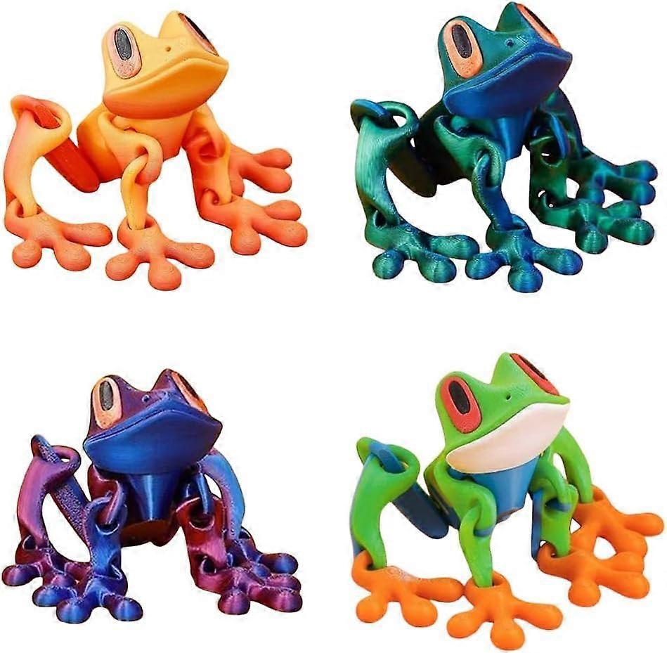 3D Printed Magnetic Frog, 3D Printed Frog Fridge Magnets,Realistic Jointed Jumping Frogs Model，Frog Refrigerator Magnets Decor, for Home Office Decor