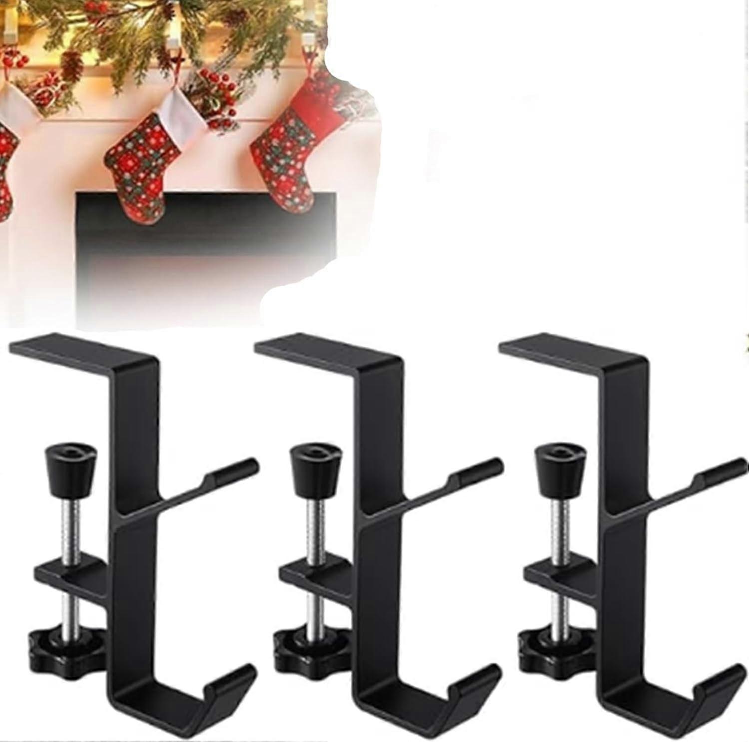 Garland & Stocking Mantel Holders, Compatible with Fireplace Mantle Hangers, Adjustable Stocking Hooks for Garland