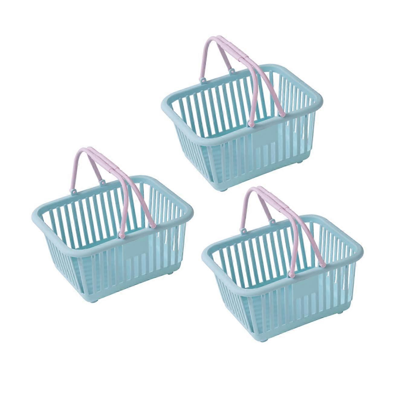 3pcs Storage Baskets Fruit And Vegetable Basket Set Handheld Shopping For Home Bathroom Kitchen