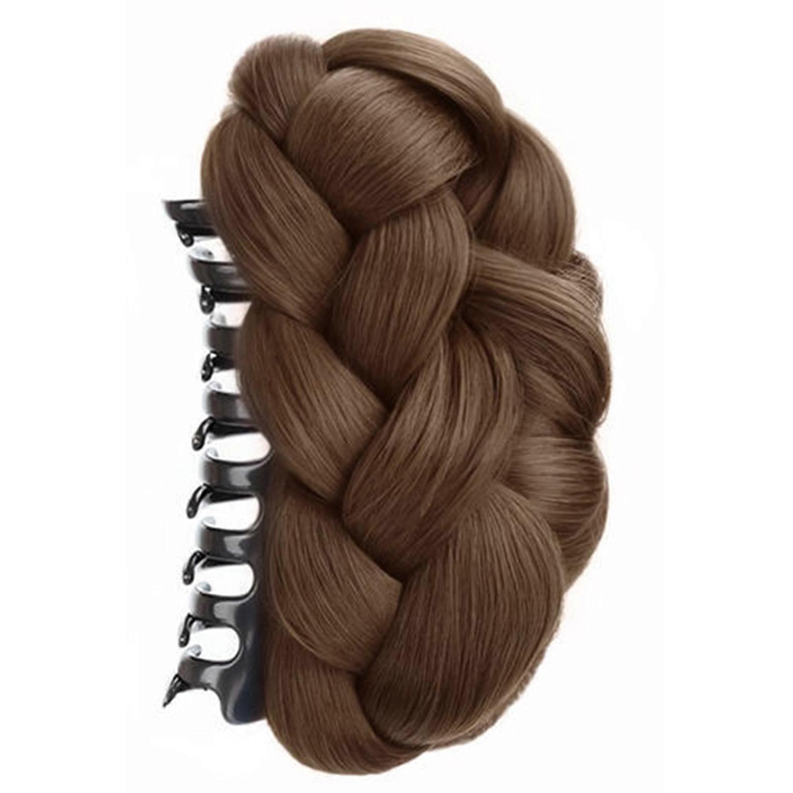 Synthetic Fiber Twisted Bun Hairpiece Hair Claw For Women With Natural Lookings For Effortlessly Quick Hair Styling  D