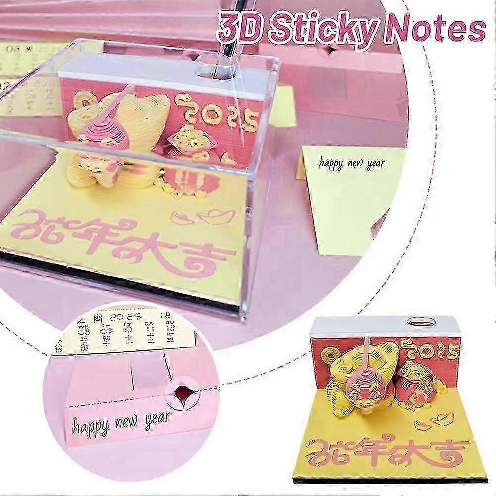 2025 The Year of Snake 3D Sticky Notes