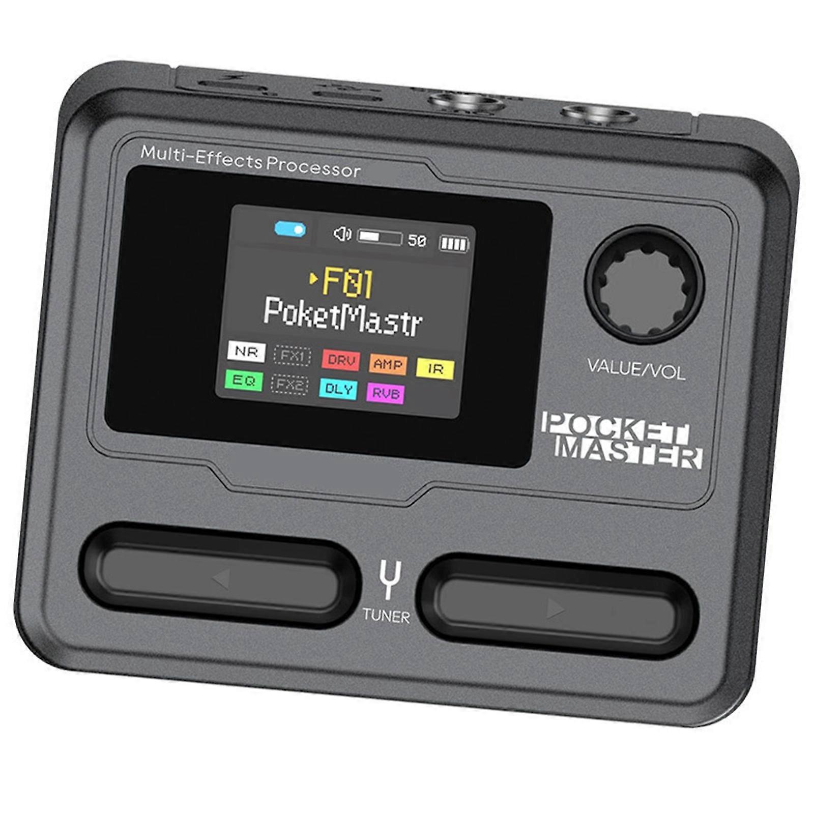 Pocket LCD Screen Mini Guitar Bass Amplifier APP Control 100 Multiple Effect Pedal Wireless Streaming Lightweight Multicolor