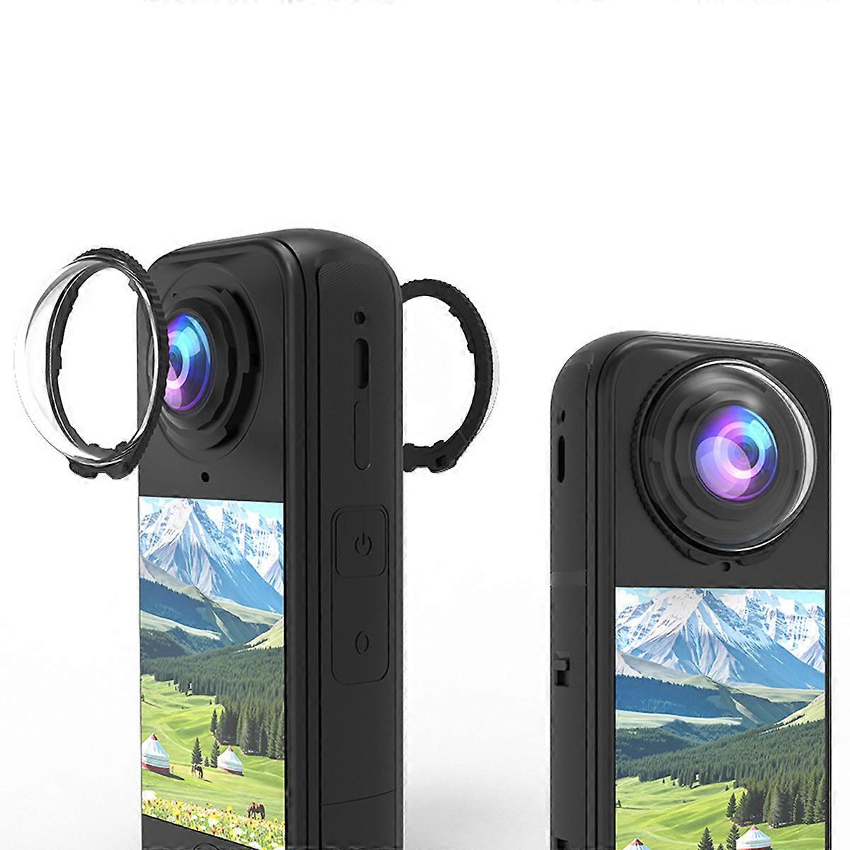 Compatible For Insta360 X4 Air Camera Tempered Glass Lens Protector Cap Anti Scratch Rotating Mount Lens Guard