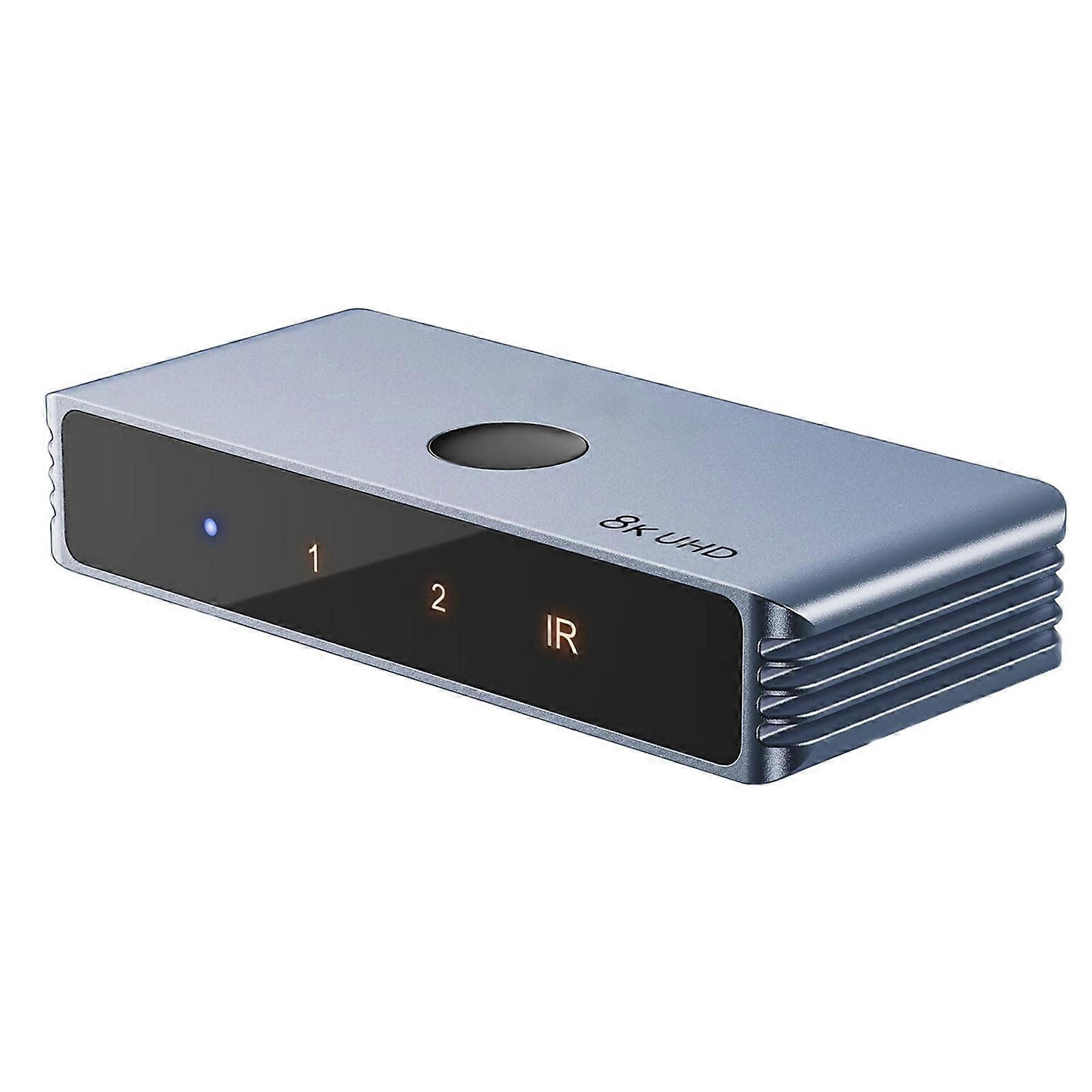 8K HDMI Switch 2x1 Bidirectional Seamless 60Hz Selector for PC and Gaming Consoles Plug Play