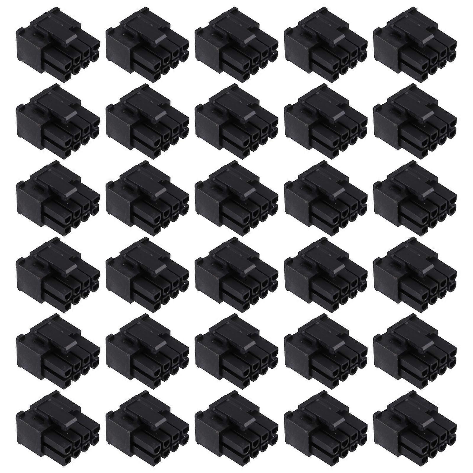 30PCS Push in 8pin(6+2pin) Wire Connector ABS Material for Graphics Card GPU Power Supply Cable Sleeve Multicolor