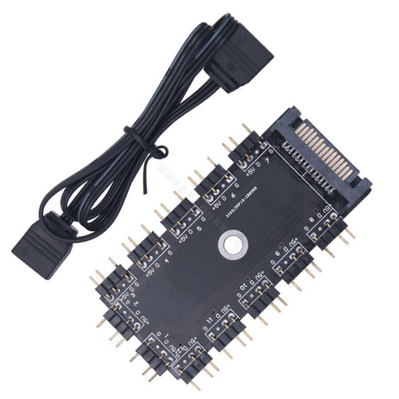 5V 3pin ARGB Interfaces Hub ARGB LED Hub for Consistent Lighting Effects in  PC Builds and Gaming Setups Accessory Multicolor