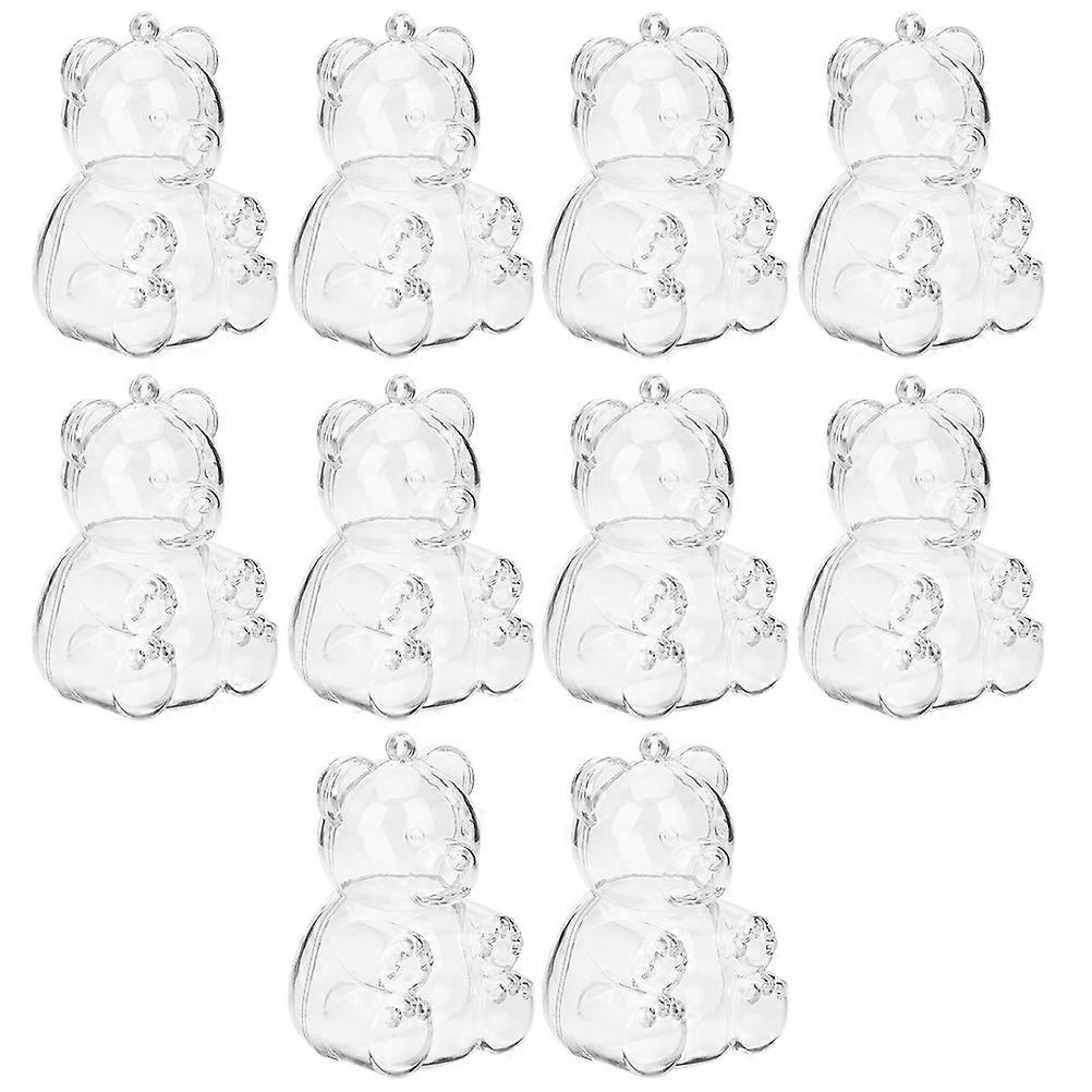 10Pcs Bear Candy Boxes Transparent Treat Boxes Candy Packing Boxes Wedding Party Candy Boxes
