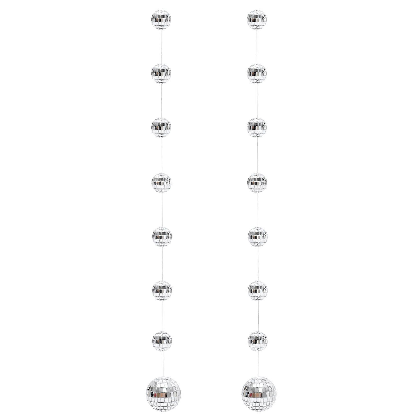 Silver Disco Ball with String for 70s Party