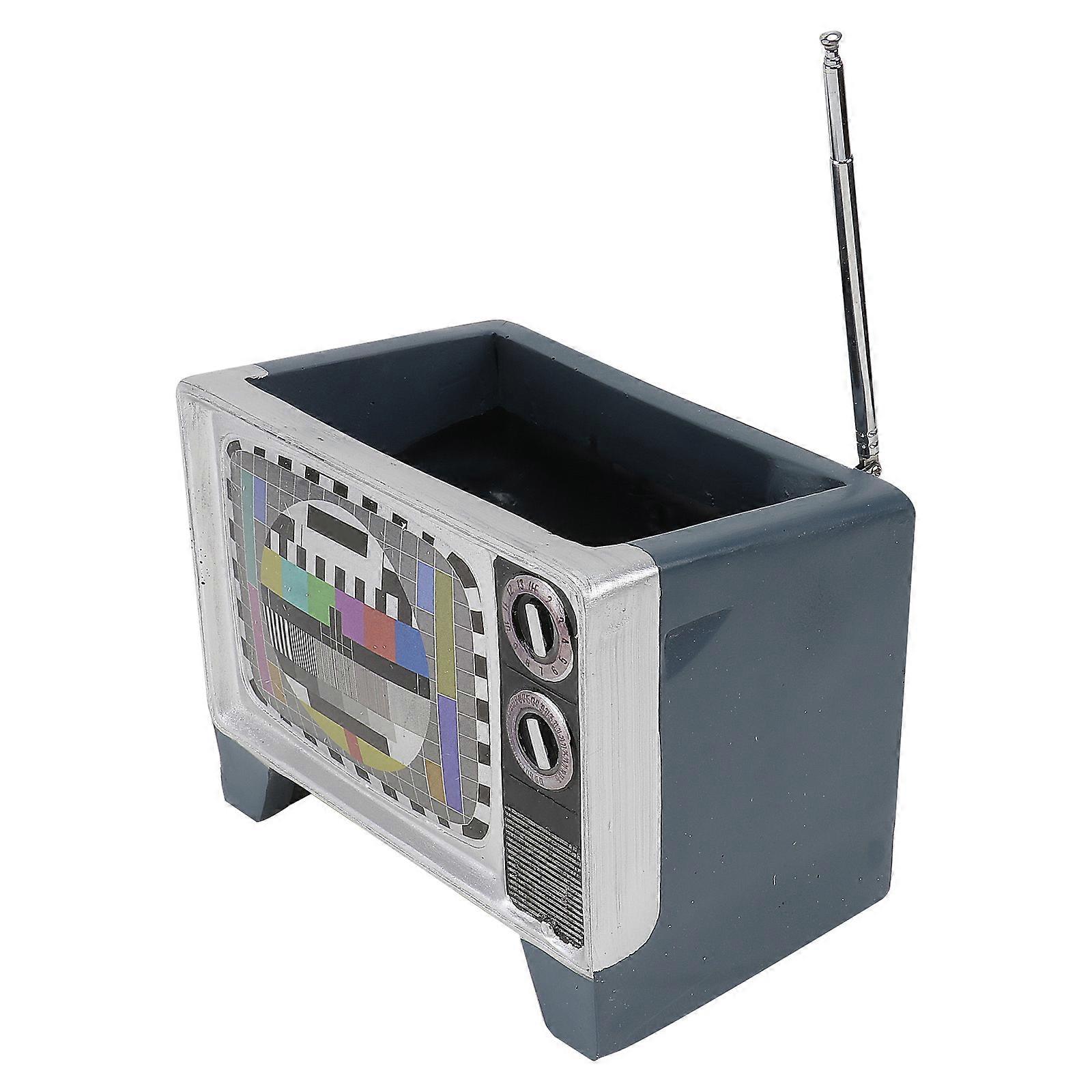 Resin Television Shaped Flowerpot Creative Planter for Decor 1Pcs