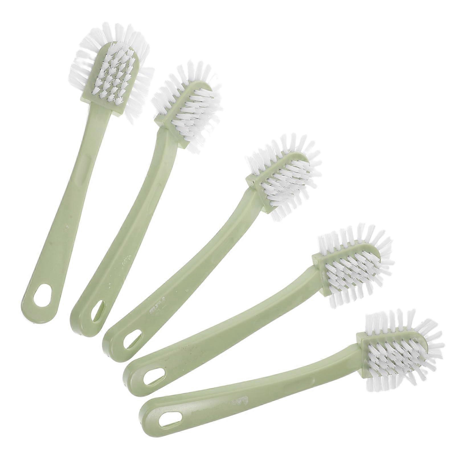 5pcs Long Handle Shoe Brush with Soft Bristles for Gentle Shoe and Clothes Cleaning